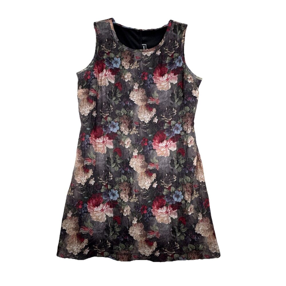 Molly Malloy Dress Womens 12 Black Pink Dark Floral Grunge‎ Cottagecore Vintage